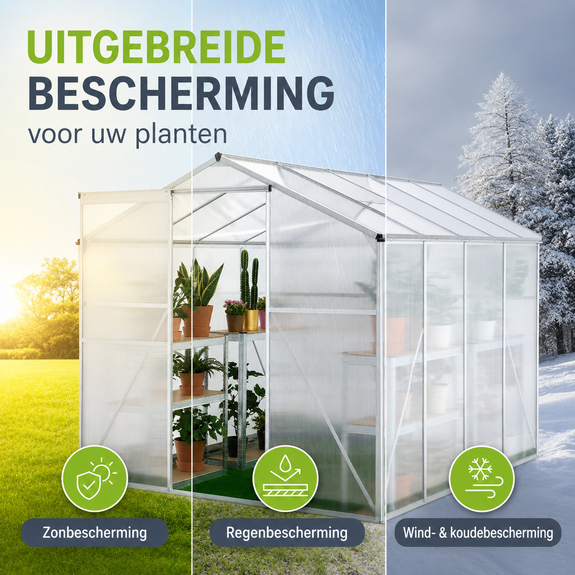 Aluminium kas met fundering en dakraam - Afbeelding 3