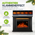 Elektrische kachel - sfeerhaard - Rechthoekig - 2000 Watt - Zwart - Vuureffect