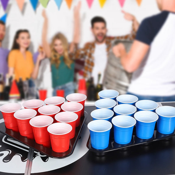 Bierpongtafelset voor volwassenen - Inclusief 6 ballen, 100 bekers en bekerhouder - Afbeelding 9