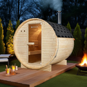 Barrelsauna Spitsbergen - Incl. saunakachel - Ø 190 cm - 3,6 - 8 kW - 2 tot 6 personen - 191x193x180 cm