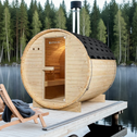 Barrelsauna Spitsbergen - Incl. saunakachel - Ø 190 cm - 3,6 - 8 kW - 2 tot 6 personen - 191x193x180 cm