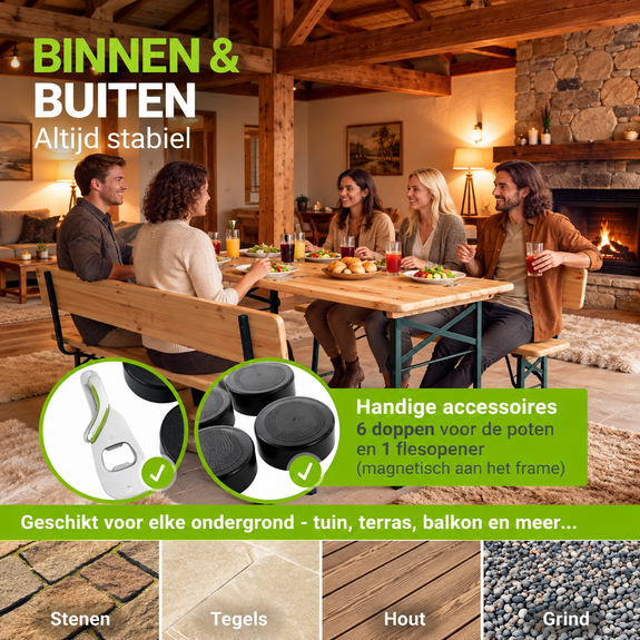 Biertafelset voor 8 personen met rugleuning - Afbeelding 3