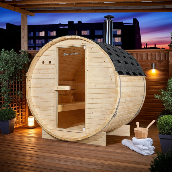 Buitenbarrelsauna Spitsbergen - 191x120x193 cm - Afbeelding 3