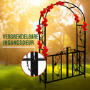 Metalen rozenboog 225 x 115 x 37 cm - zwart