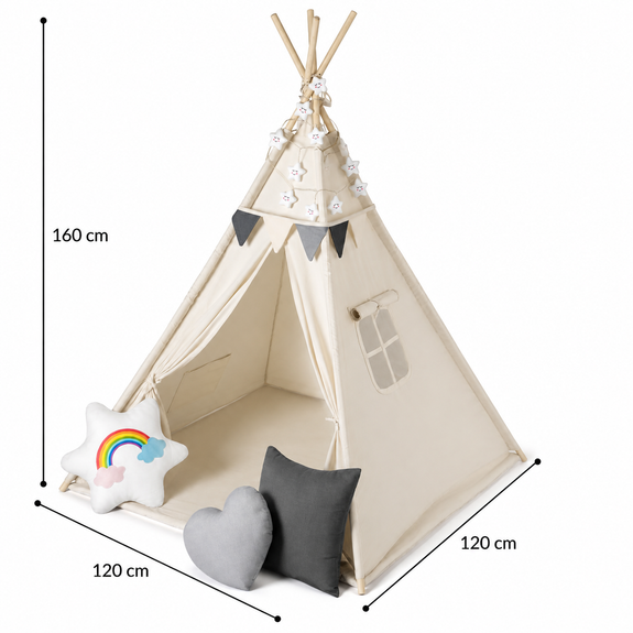 Tipi speeltent 160 x 130 x 130 cm - Afbeelding 5