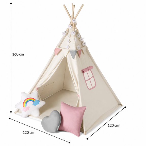Tipi speeltent 160 x 130 x 130 cm - Afbeelding 2