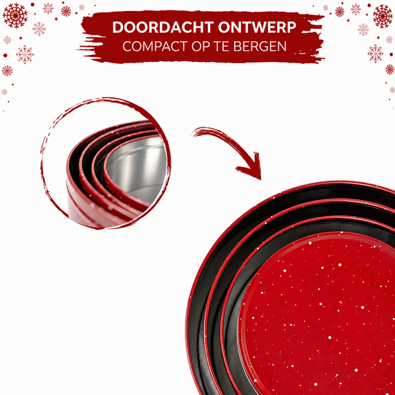 Koektrommelset 4-Delig – Rood Kerstdesign - Afbeelding 6