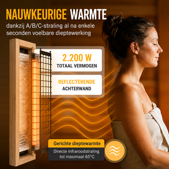 Infraroodcabine Trondheim 120 naturel - Afbeelding 4