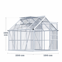 Tuinkas / Kweekkas / Kas - Aluminium - 250x190x195cm - 2 Dakramen