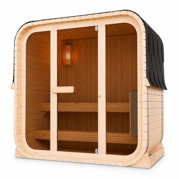 Cube buitensauna Fjora M voor 3 personen - 3,6 kW - Afbeelding 1