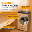 Cube buitensauna Fjora M voor 3 personen - 3,6 kW