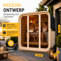 Cube buitensauna Fjora M voor 3 personen - 3,6 kW