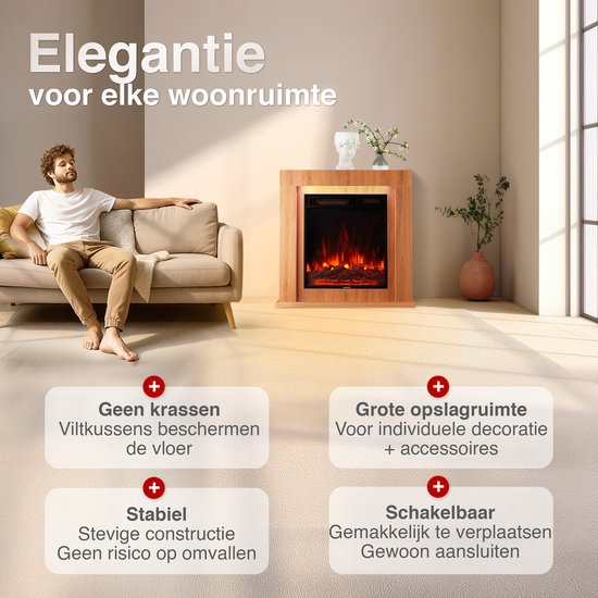 Matti Modern 32 Elektrische Haard – Eiken - Afbeelding 2