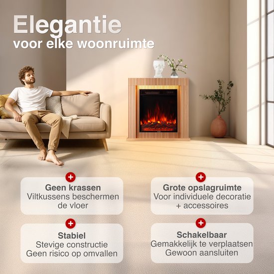 Matti Modern 32 Elektrische Haard – Paneel / Lamellen-look - Afbeelding 2
