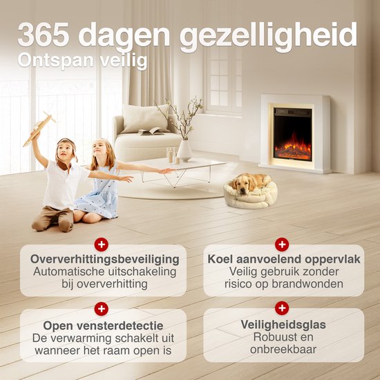 Matti Modern 32 Elektrische Haard – Wit - Afbeelding 5