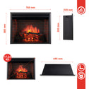 Elektrische haard LUCA - Elektrische inbouwhaard met verwarming, 3D-vlameffect, 12 vlamkleuren, afstandsbediening - 30 inch