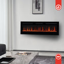 Elektrische haard MARLON - Elektrische 3-in-1 haard met verwarming, 3D-vlameffect, 12 vlamkleuren, afstandsbediening - 60 inch