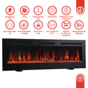 Elektrische haard MARLON - Elektrische 3-in-1 haard met verwarming, 3D-vlameffect, 12 vlamkleuren, afstandsbediening - 60 inch