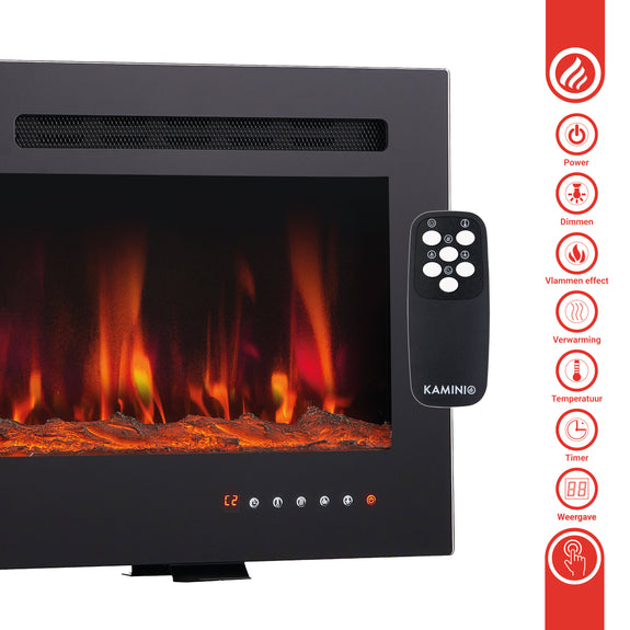 Elektrische haard MARLON - Elektrische 3-in-1 haard met verwarming, 3D-vlameffect, 12 vlamkleuren, afstandsbediening - 60 inch - Afbeelding 10