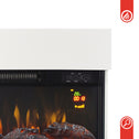 Elektrische haard HENRI - Elektrische houtkachel met verwarming, 3D-vlameffect, houtopslag, afstandsbediening - Wit