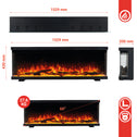 KAMINIO Elektrische haard LEA - Elektrische 3-in-1 haard met panoramaweergave, verwarming, 3D-vlameffect, 12 vlamkleuren, afstandsbediening - 60 inch