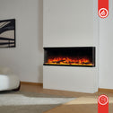 KAMINIO Elektrische haard LEA - Elektrische 3-in-1 haard met panoramaweergave, verwarming, 3D-vlameffect, 12 vlamkleuren, afstandsbediening - 60 inch