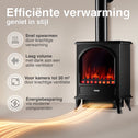 Leni Vrijstaande Elektrische Haard Zwart – 1800W met Sierpijp