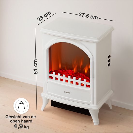 Leni Vrijstaande Elektrische Haard Wit – 1800W - Afbeelding 6