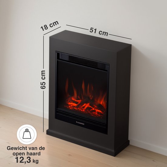 Kalle Vrijstaande Elektrische Haard Zwart – 1800W - Afbeelding 5