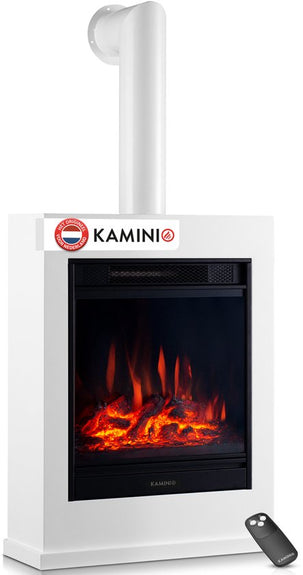 Kalle Vrijstaande Elektrische Haard Wit – 1800W met Sierpijp - Afbeelding 1