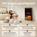Hugo Vrijstaande Elektrische Haard Zwart – 1800W met Houtopslag