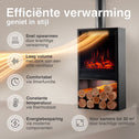 Hugo Vrijstaande Elektrische Haard Zwart – 1800W met Sierpijp & Houtopslag