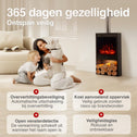 Hugo Vrijstaande Elektrische Haard Zwart – 1800W met Sierpijp & Houtopslag