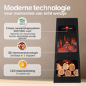 Kai L Elektrische Haard voor Binnen & Buiten – Zwart 1800W