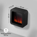 Mia L Elektrische Sfeerhaard Zwart – Compact 3D-Vlameffect