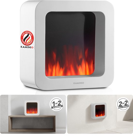 Mia L Elektrische Haard Wit – 1800W Vrijstaand & Wandmodel - Afbeelding 1