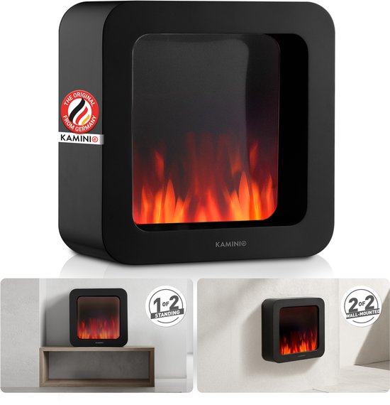 Mia XL Elektrische Haard Zwart – 1800W Vrijstaand & Wandmodel - Afbeelding 1