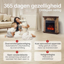Juan Vrijstaande Elektrische Haard Beige – Steenlook 1800W