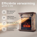 Juan Vrijstaande Elektrische Haard Beige – Steenlook 1800W