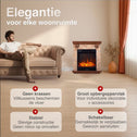Juan Vrijstaande Elektrische Haard Beige – Steenlook 1800W