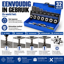 Tap- en snijset 32-delig M3 tot M12
