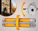Elektrische terrasverwarmer MZH3000 - 3000 W - zilver