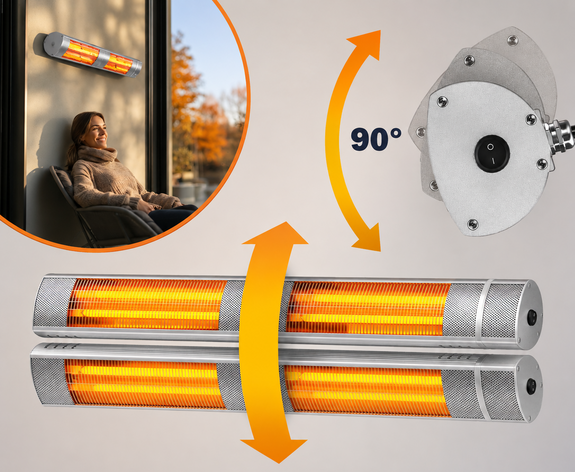 Elektrische terrasverwarmer MZH3000 - 3000 W - zilver - Afbeelding 6