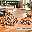 Koektrommelset 4-Delig met dennenbos kerstmotief