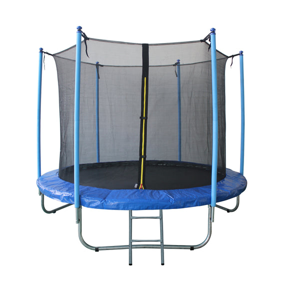 Trampoline met Veiligheidsnet en Ladder - Max. 100 kg - 244 CM - PE Net, EPE Schuimkussens - Afbeelding 1