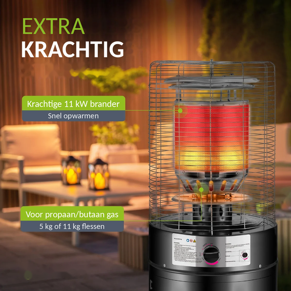 Gaskachel / Terrasverwarmer / Loungeheater Cuna - Verstelbaar - 11 kW - incl. Afdekhoes - Afbeelding 6