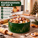 Koektrommelset 4-Delig met dennenbos kerstmotief