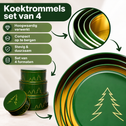 Koektrommelset 4-Delig met dennenbos kerstmotief