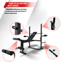 Multifunctionele Halterbank - Draagvermogen 255kg - Zwart