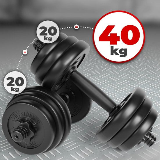 Dumbbell Set 40KG - Korte Halterstangen - Stersluitingen
